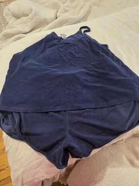 Ava & Viv Navy Terry Tank and Shorts Set